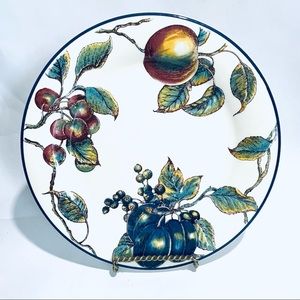 Pier 1 White Fruit stoneware Macintosh Apple dinner plate